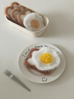 egg &amp; bread 수세미 세트